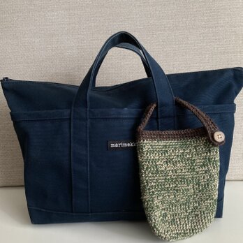 WOOL!スマートフォンポーチ*グリーンベージュ杢調のコピーの画像