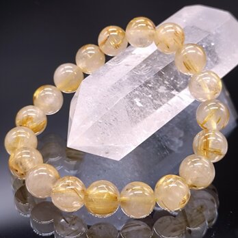 ルチルクォーツ・10mm・wh・（金針水晶）AA＋＋・ブレスレットの画像