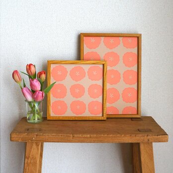 「 kasumi sou dot（ beige orange ）」20cm角／A4ポスターの画像