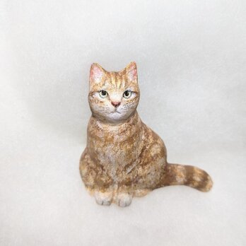 木彫り猫ブローチ〈茶〉R-3の画像
