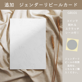 追加　ジェンダーリビールカード　【GR101】の画像