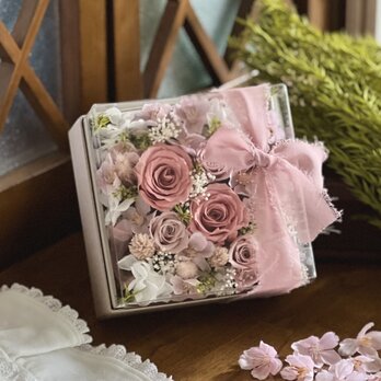 【母の日】桜ボックスフラワー 春の贈り物　スプリングフラワーの画像