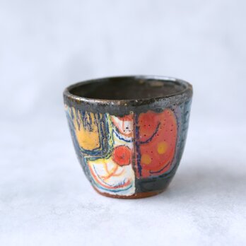 色化粧カップ（赤い花）の画像