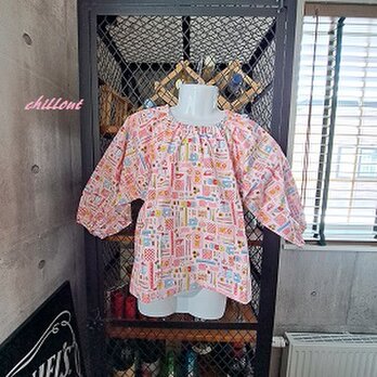 【入園】【100サイズ】子供用スモッグ：ピンク【0676】の画像