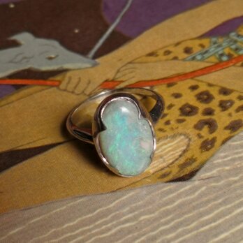 天然オパールリング　スターリングシルバー（SV925)