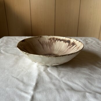 流彩釉ボウル21cm 薄ピンクAの画像