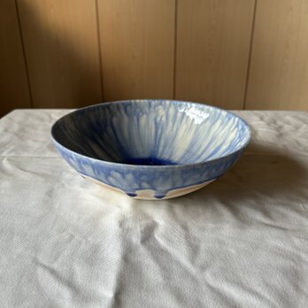 流彩釉ボウル21cm ブルーAの画像