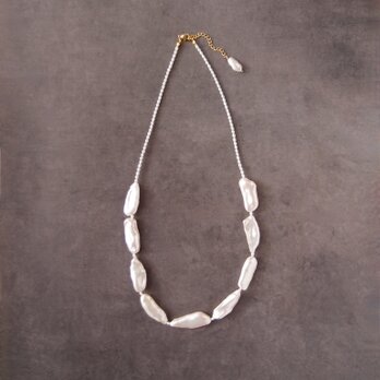 【K14gf】Biwa Pearl Necklace ／ビワパール ネックレス（White）の画像