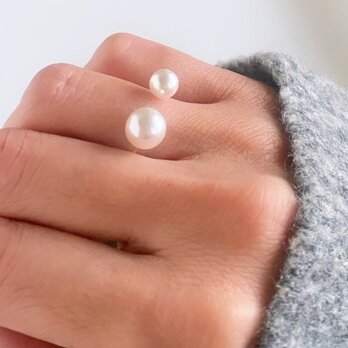 Twins  pearl　パール　リングの画像