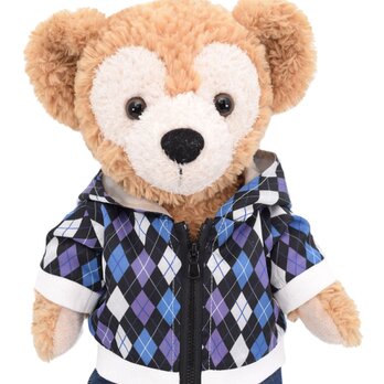 ダッフィー 服 着せ替え コスチューム 単品コーデ用 アーガイル ジップアップパーカー Sサイズ用 送料無料の画像