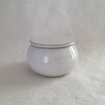 丸浅蓋物(アンティークホワイト)