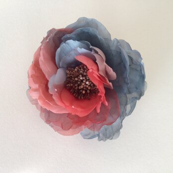 オレンジとグレーの薔薇の画像