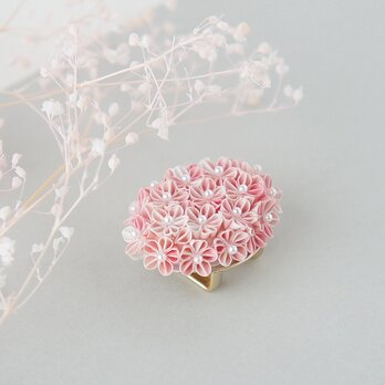 帯留め 〔和桜〕 つまみ細工 ピンク色 春の花 帯飾り 入学式 卒業式 桜 和装 浴衣 和桜 帯締めセットも プレゼントの画像