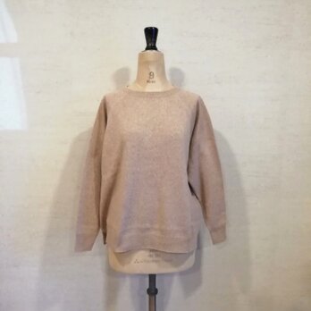 【特別提供品】贅沢☆希少☆シルク杢☆ボートネック後ろラウンドプルオーバー(01110)　スモークピンクの画像