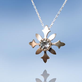 Fleur ブルートパーズ シルバーネックレスの画像