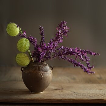 アラジン花器 /Size:5 中(金マット＆トルコ)　花器の画像