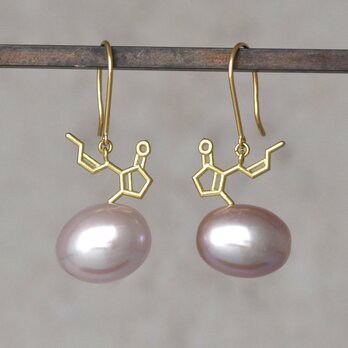 k18YG ジャスミンの香り化学式®ピアス　-Jasmine Scent Earrings-の画像