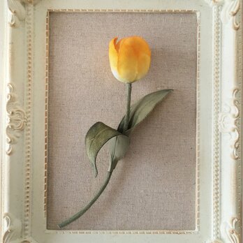 〈染め花〉チューリップの一輪コサージュ(L・イエロー)