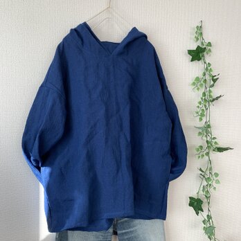 リネンポッケ付きパーカーの画像