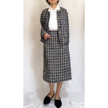 リボンファンシーツィードジャケットの画像