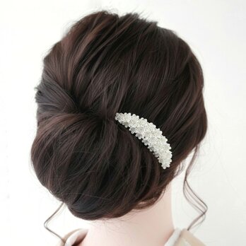 ヘアコーム 「 白桜 」フォーマル 入学式 結婚式 七五三 卒業式 黒留袖 留袖 着物 和装 ママ 母親  白色 髪飾り