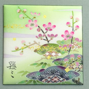 加賀友禅　染パネル【松竹梅】の画像