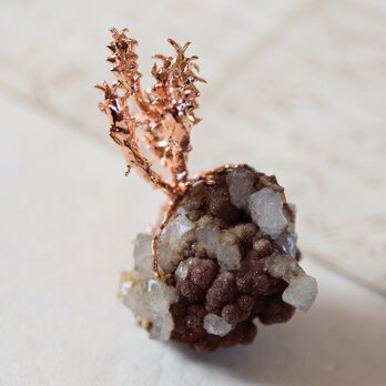 【花石】グリーンクォーツ/シデライトとユーフォルビア