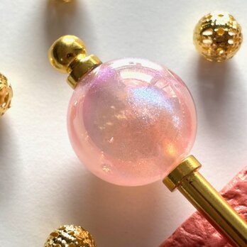 かんざし　星雲の様なグリッタービーズ　ピンク　一本挿し　一本簪　涼しげ　春夏　涼しげ　桜　さくら　の画像