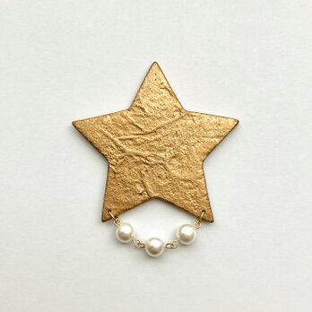 星のブローチ(パール/ゴールド) largeの画像