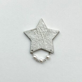 星のブローチ (パール/シルバー) smallの画像