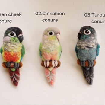 ウロコインコの羊毛フェルトブローチ　＊受注制作＊の画像