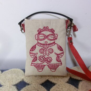 土偶ちゃんの刺繍ポーチの画像