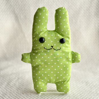 【訳あり】黄緑色のうさぎのぬいぐるみ「フニータ」の画像