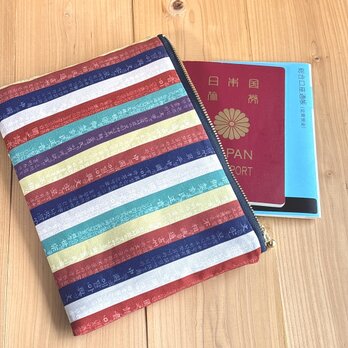 ＜韓国伝統＞(セクトン)　フラットポーチ　ポケット付　　の画像