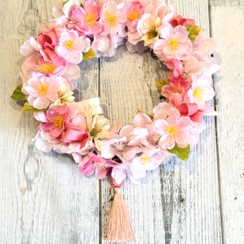 sold outサクラ、咲く《ローズアヴァンティから、桜リース》咲き始めましたの画像