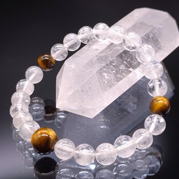 ヒマラヤ水晶・タイガーアイ・8mm(親玉10mm)【高品質】ブレスレットの画像