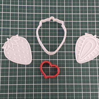 クッキー型　イチゴ　つぶつぶ　断面　セットの画像