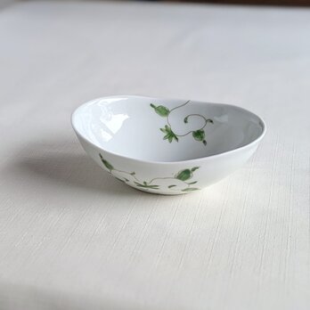 錦唐草楕円浅小鉢の画像