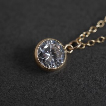 キュービックジルコニア 14kgf 華奢なゴールドチェーンネックレス 上品の画像