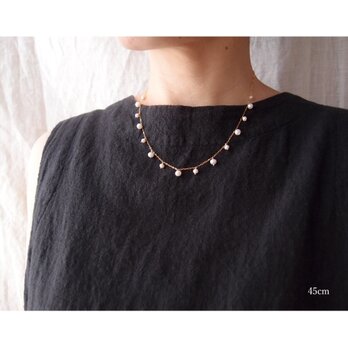 残りわずか【K14gf／受注制作】White Pearl Necklace／ホワイトパール シャンデリアネックレスの画像