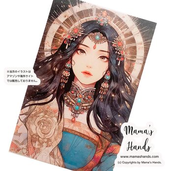 黄金 の 瀬織津姫 セオリツヒメ 女神 開運 お守り イラスト カード 財布に入る オリジナル デザイン プラスチック製 防水の画像