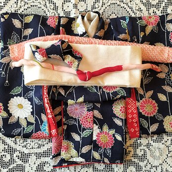 背丈４５ｃｍ位用　正絹の振袖セット（い）　送料込みの画像