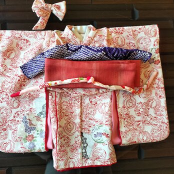 背丈４５ｃｍ位用　正絹の振袖セット（う）　送料の画像