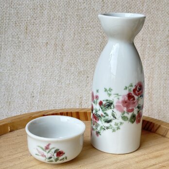 水性ローズ　バラ　徳利とお猪口　酒器セットの画像