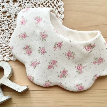 新作♪pink  rose♪オーガニック♪ふわふわやわらかガーゼスタイ♪の画像