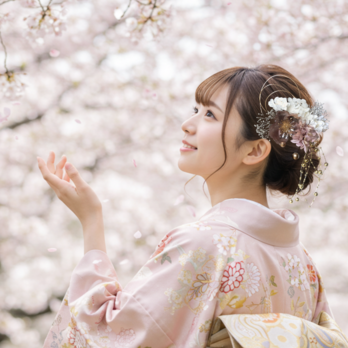 くすみピンクと枝垂れパールの髪飾り　No.CP72 髪飾り　成人式　卒業式　結婚式　髪かざり　振袖　着物　和装の画像