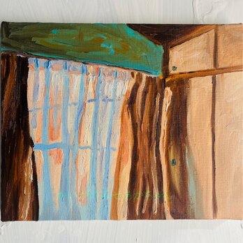 22×27㎝「画家の部屋」油彩・原画・F3の画像