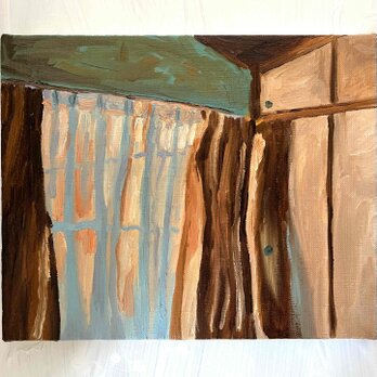 22×27㎝「画家の部屋」油彩・原画・F3