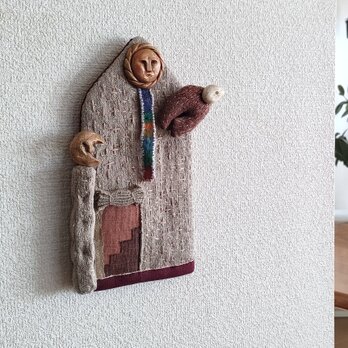 さんかく屋根の鳥　壁飾りの画像