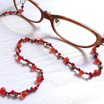 【メガネコード60cm】orange red　Y-2006Gの画像